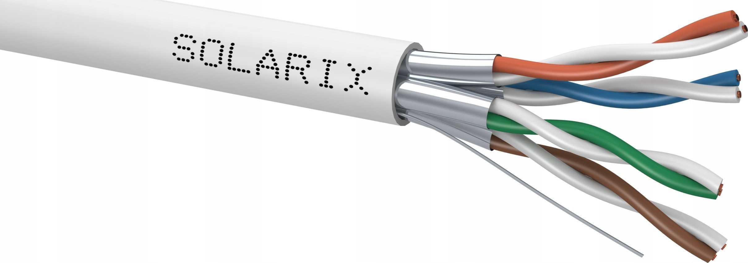 Kabëll instalimi Solarix CAT6A STP LSOH, 500m, ngjyrë portokalli