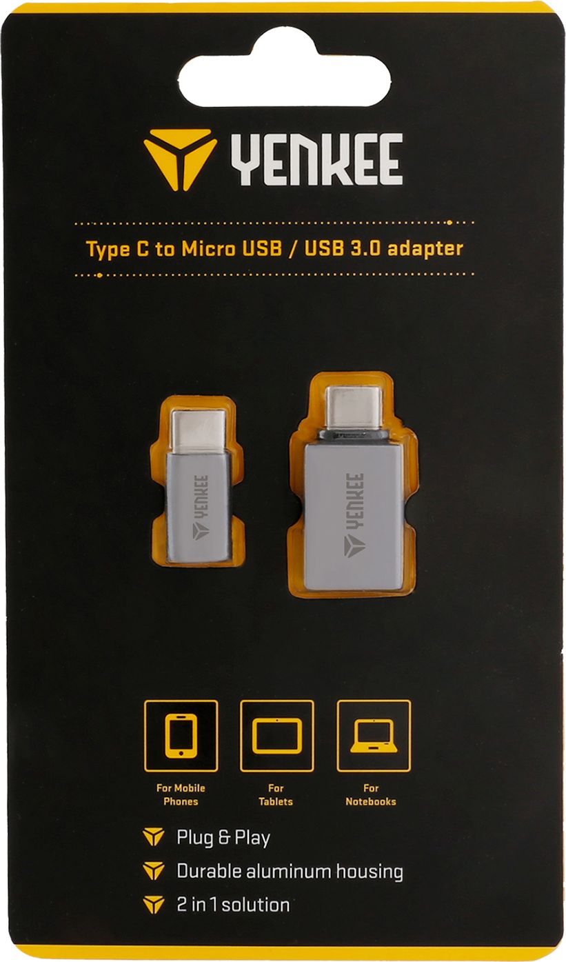 Adapter USB Yenkee YTC 021, USB C në USB 3.0, 5 Gb/s, argjendtë