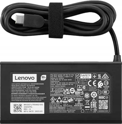 Adapter karikues Lenovo 100W AC, USB Type C, për laptop, i zi