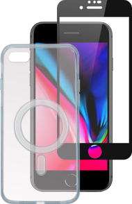 Mbulesë telefoni 4smarts 360 Protection X Pro Full UltiMag, për iPhone SE 2020 2022 7 8 4.7", e zezë transparente