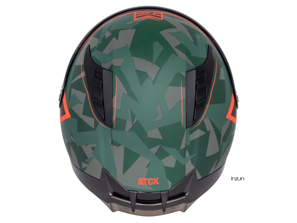 Kaska moto CASSIDA Aero ATCK, e mbyllur, ECE 22.06, kamuflazh jeshile e zezë gri portokalli