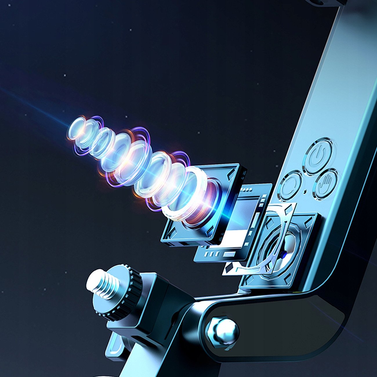 Selfie stick me tripod Wozinsky WST-360YS, 360° AI auto tracking, kontroll me gjeste, i zi