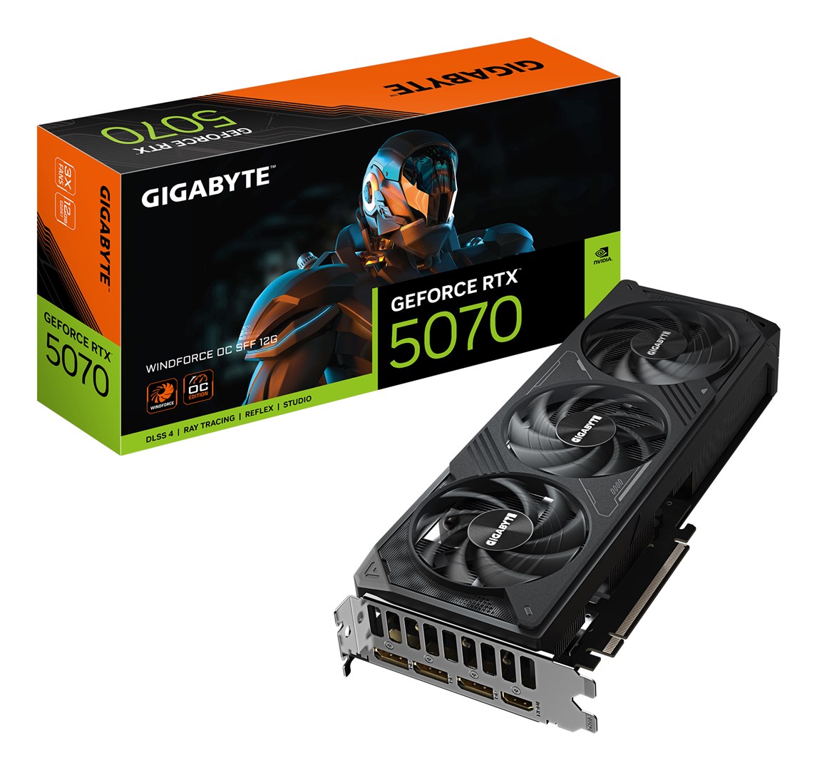 Kartelë grafike GIGABYTE GeForce RTX 5070 WINDFORCE OC SFF 12G, 12GB GDDR7