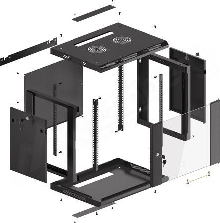 Kabinet për server Lanberg WF01-6409-10B, 19", i zi