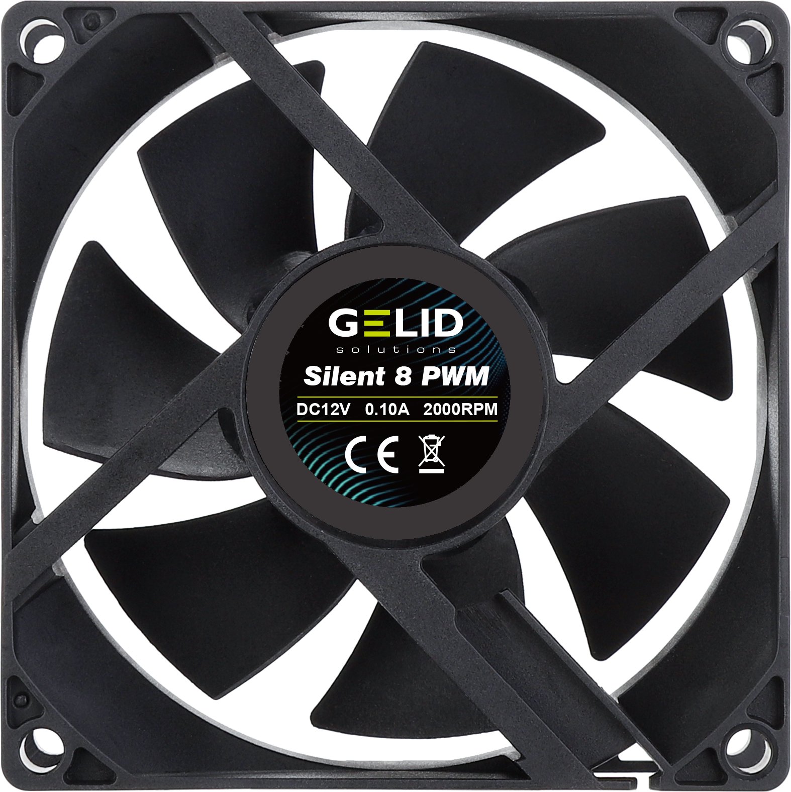 Ventilator kase GELID Silent 8 PWM FN-PX08-21, 80mm, 4 pin, i zi