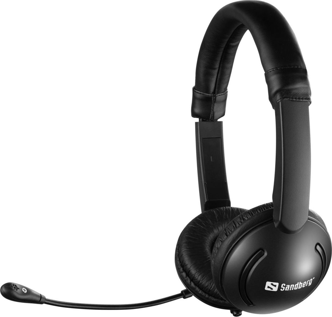 Kufje me mikrofon Sandberg Saver, me kabllo, të zeza