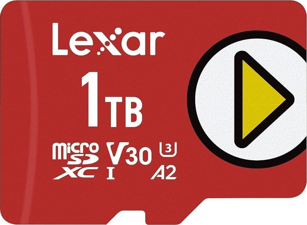 Kartë memorie Lexar Play LMSPLAY001T, 1TB MicroSDXC UHS I, Class 10 A2 V30, e kuqe