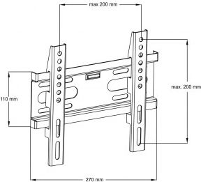 Mbajtës muri për TV Art AR-44, 14"-42", i zi