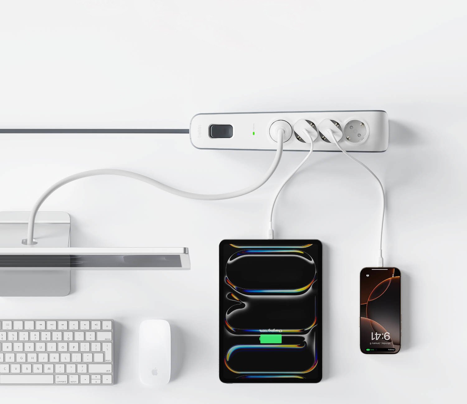 Лентa Belkin Power Strip со заштита од пренапон, 4 излези, кабел 2 m