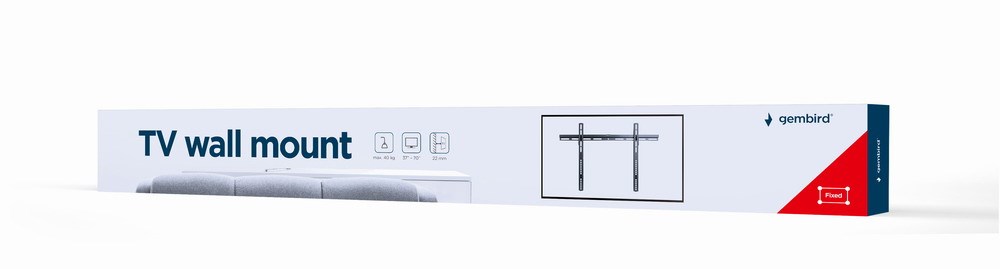 Mbajtëse muri për TV Gembird WM-70F-02, 37-70", 40 kg, e zezë