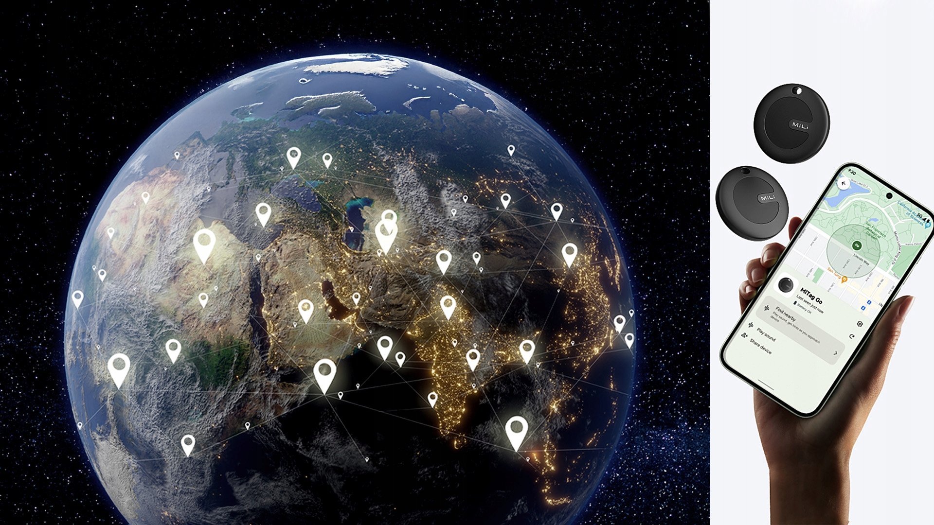 GPS gjurmues MiLi MiTag, Bluetooth, IPX67, i bardhë