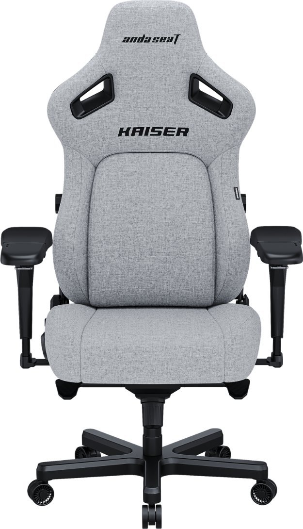 Гејминг столица AndaSeat Kaiser 4 Series XL, материјал лен, интегрирана лумбална поддршка, сиво-сива