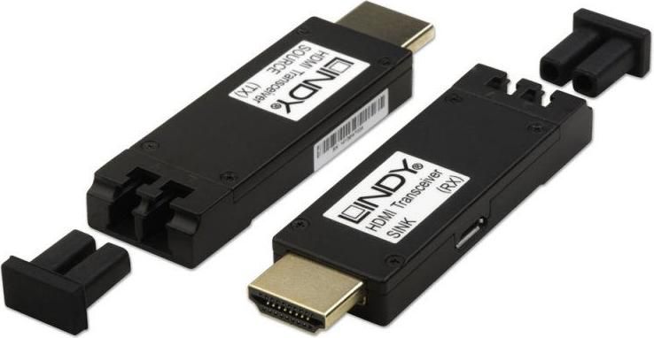Extender HDMI Lindy 300m, fibër optike, 4K 30Hz, i zi