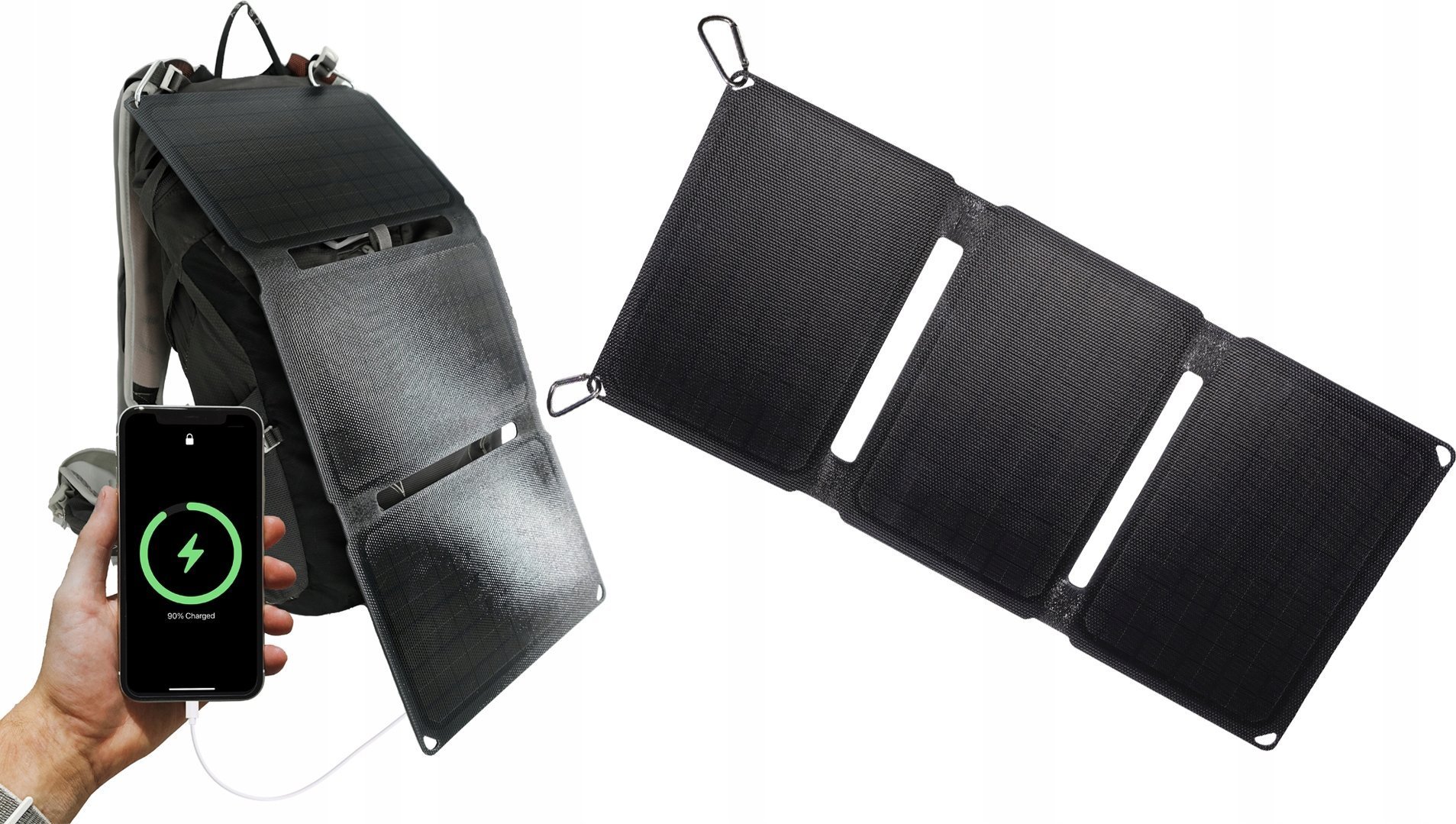 Panel diellor portativ Denver SOP-10200MK2, 20W, dalje USB dhe DC, i zi