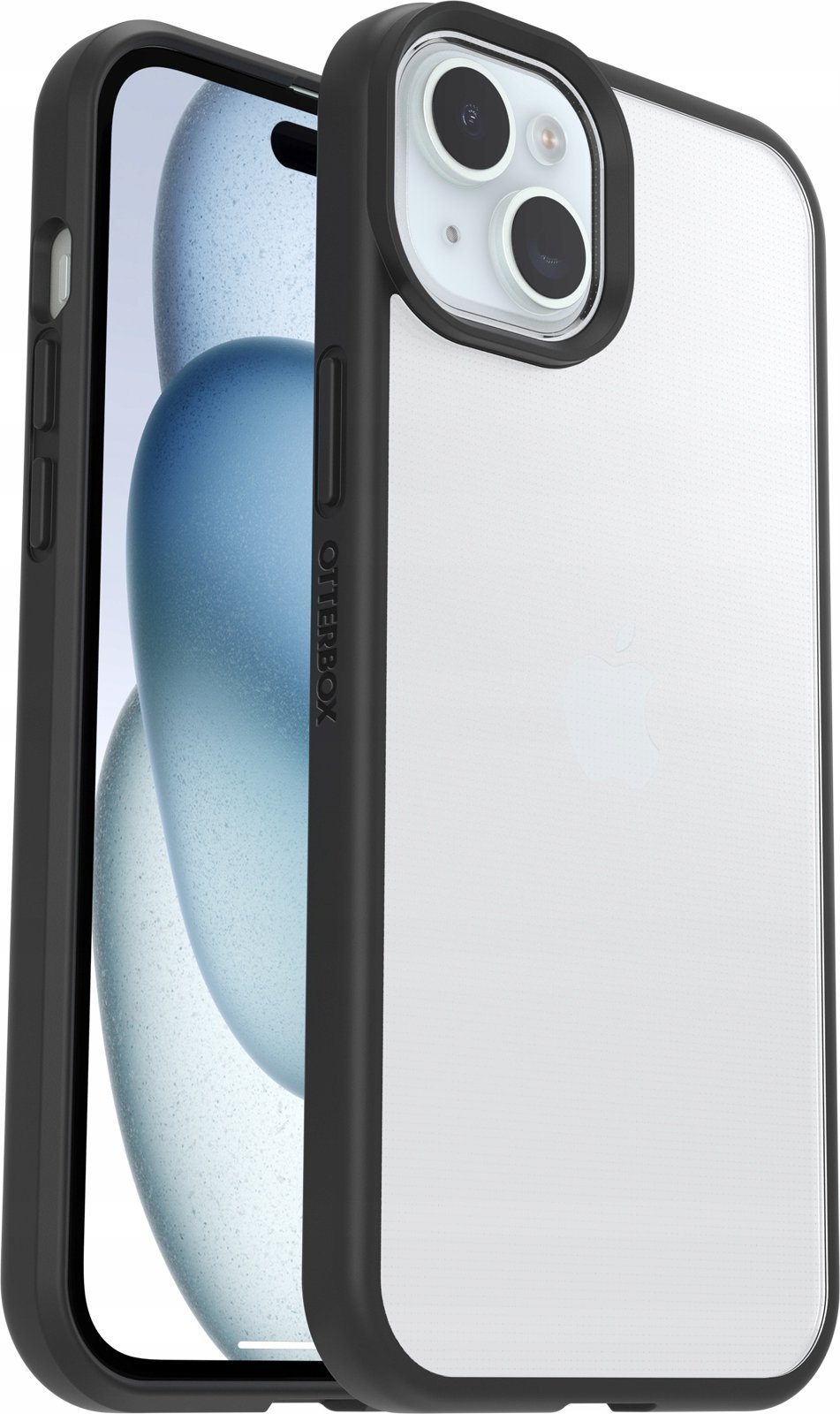 Këllëf telefoni OtterBox React Series për iPhone 15 Plus, mbrojtës, transparent i zi