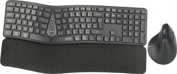 Set tastierë dhe maus Rapoo 8810ME, wireless, ergonomik, i zi