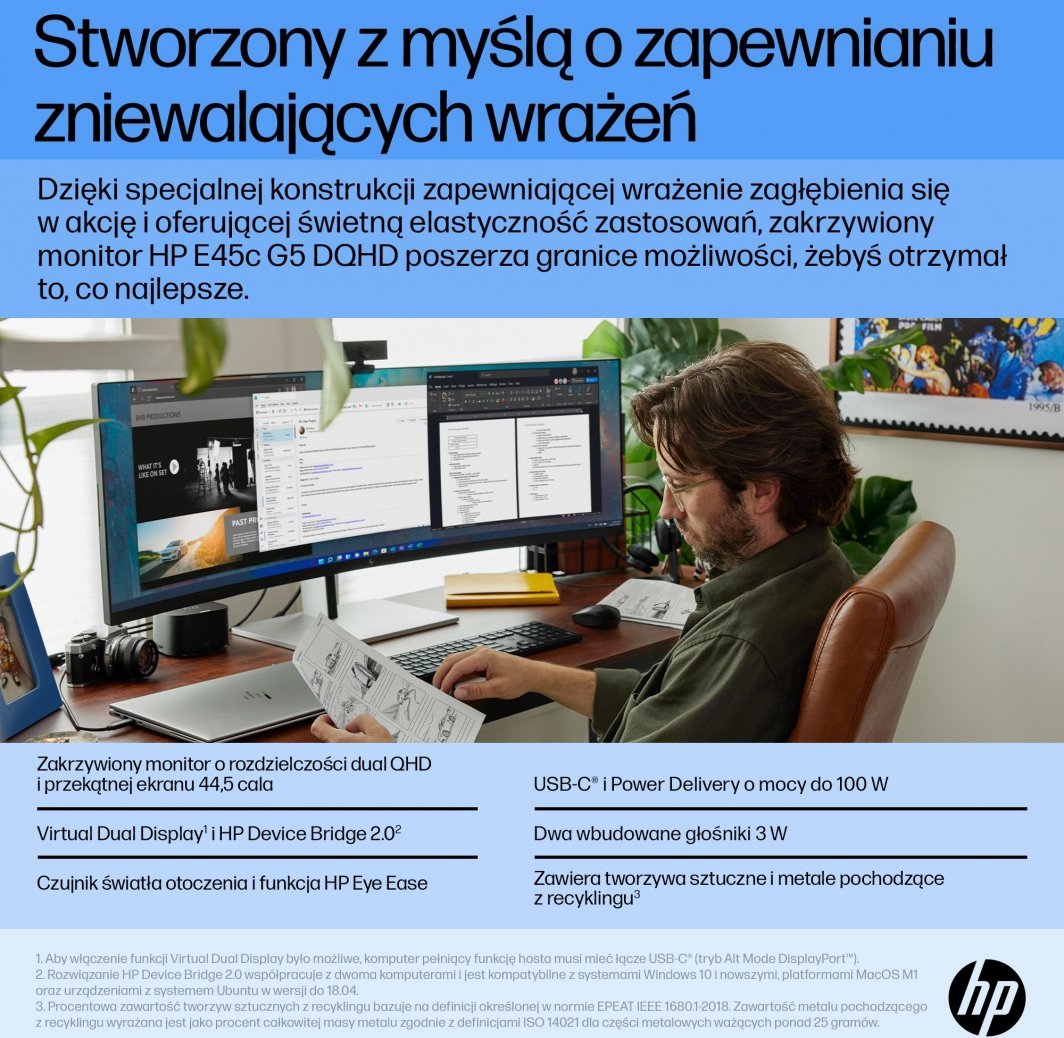 Monitor HP E45C G5, 44.5'', 5120 x 1440px