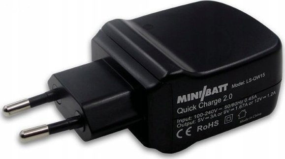 Karikues muri OPO USB A, Quick Charge 3.0, prizë europiane, i zi