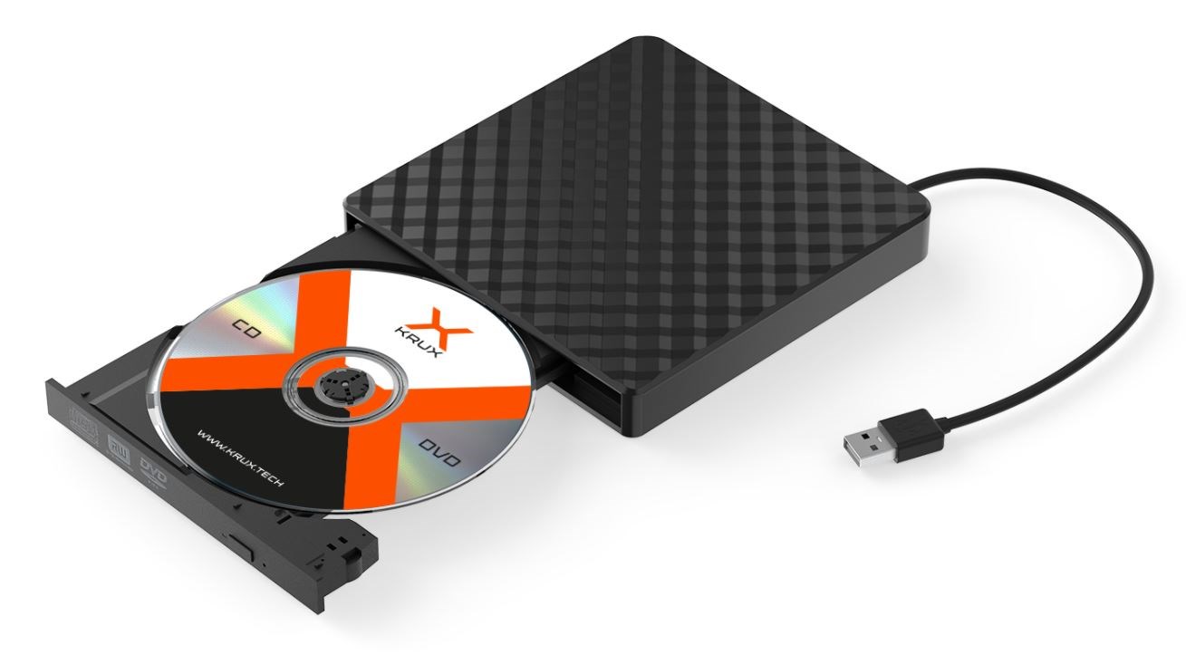 Njësi optike DVD e jashtme Krux KRX0071, USB 2.0, MDISC, e zezë 