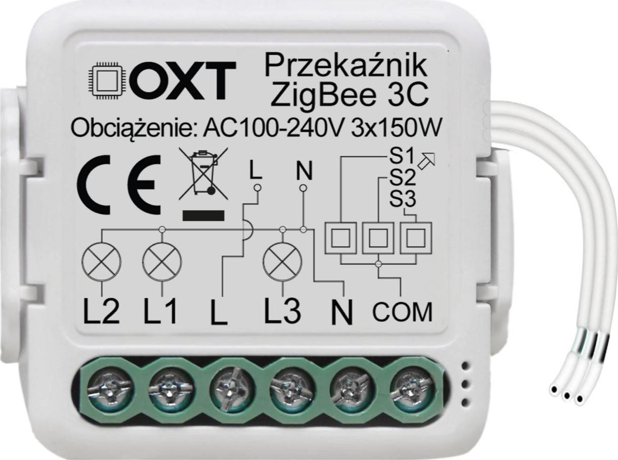 Modul rele inteligjent OXT mini, 3 qarqe, ZigBee TUYA