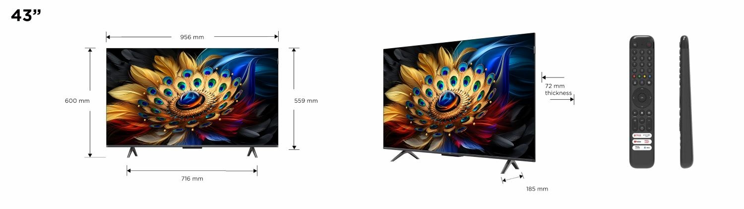 Televizor TCL 43C655, 43", 4K QLED, i zi