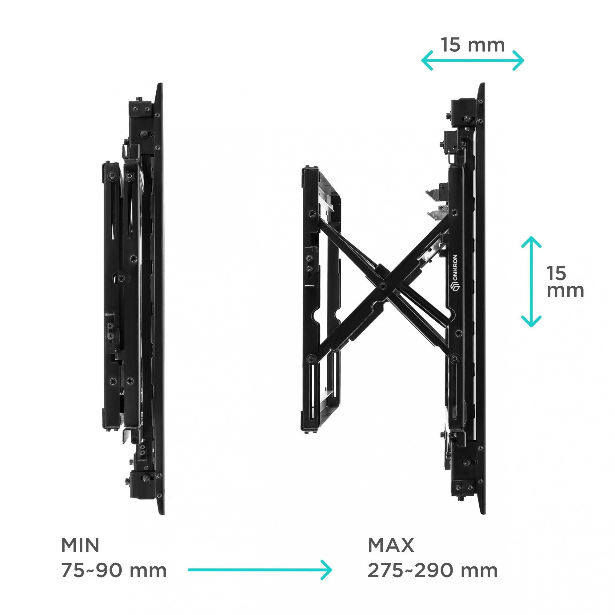 Држач за ѕид TV Онкрон PRO7G B, до 50kg, метален, црн