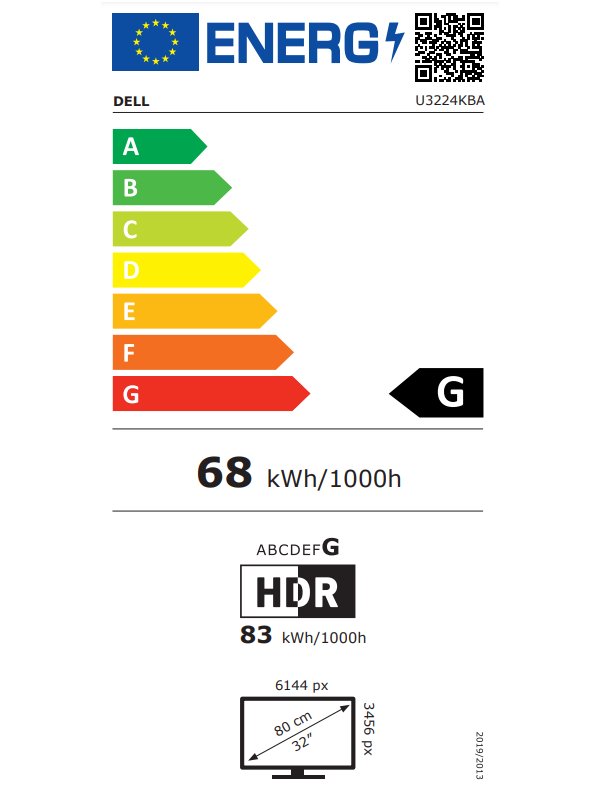 Монитор Dell UltraSharp U3224KBA, 31.5\", 6K, LED, црн