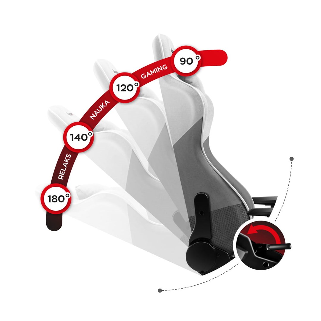 Karrige lojërash Huzaro Force 6.2, 130 kg, e bardhë
