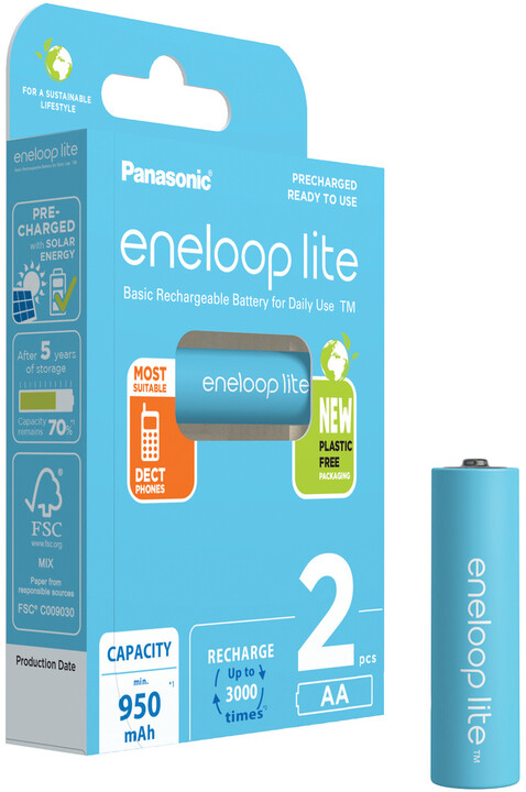 Bateri të rikarikueshme PANASONIC Eneloop Lite HR6 AA 3LCCE/2BE