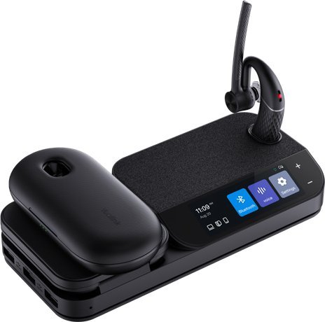 Kufje Yealink BH71 Workstation Pro, wireless in ear, Bluetooth, me qëndrim karikues, të zeza