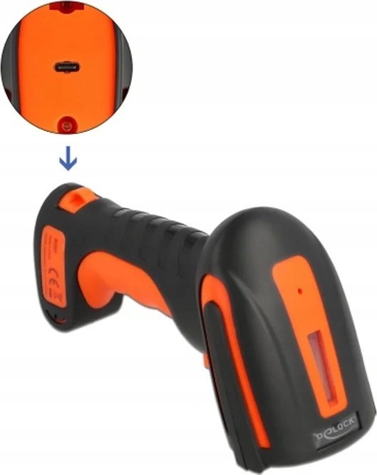 Skaner barkodash DeLOCK Industrial, 1D dhe 2D, 2.4 GHz dhe Bluetooth, i zi