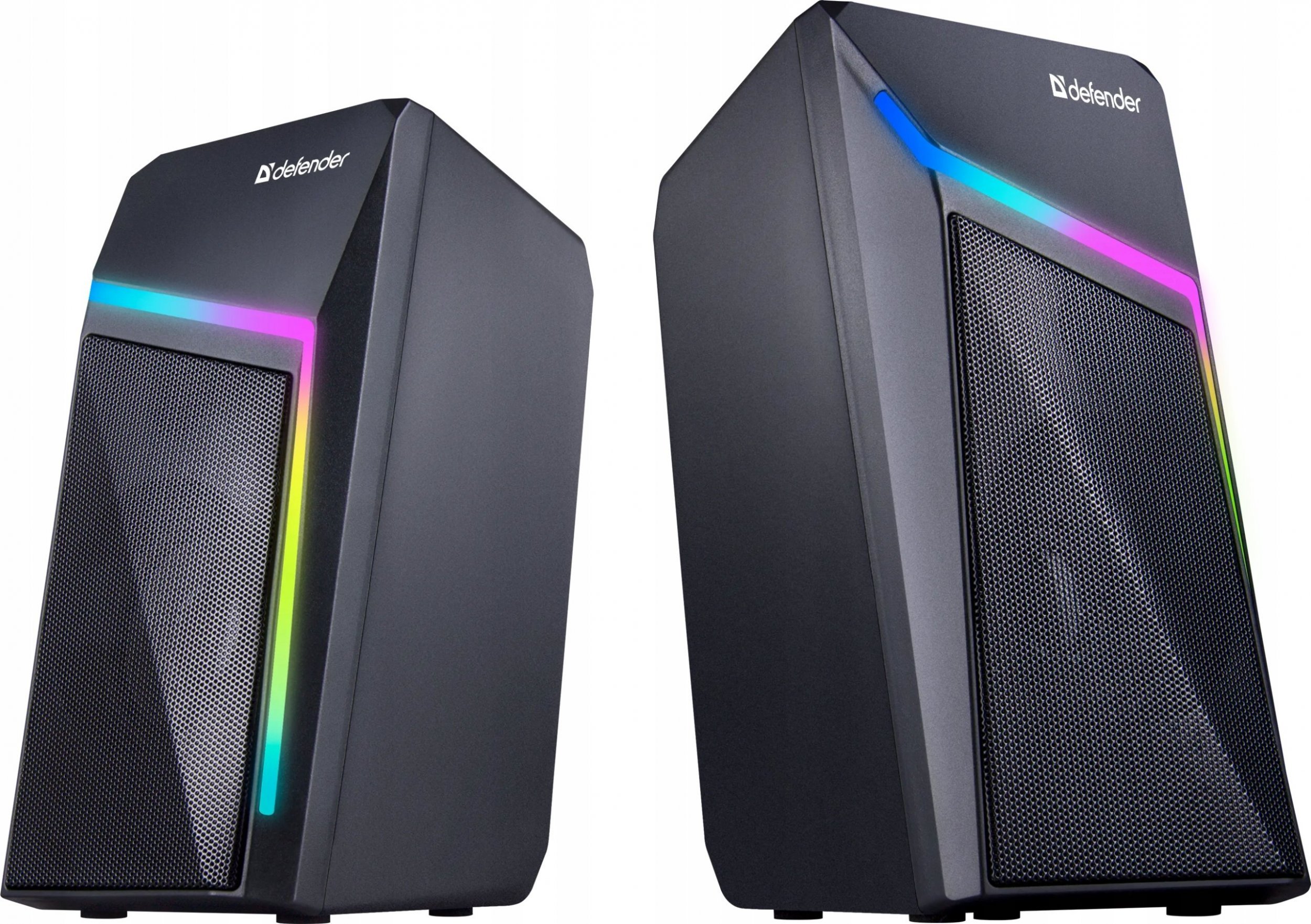 Altoparlantë Defender Stellar, 2.0, 6W, me ndriçim, të zinj