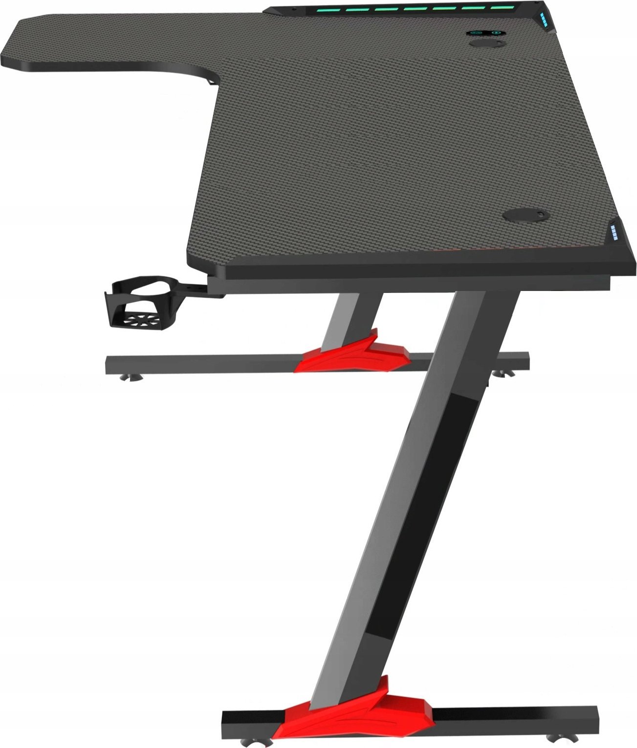 Tavolinë gaming Cortek Sky L-Shape, e madhe, me shtresë mbrojtëse, e zezë