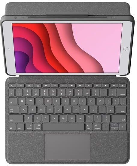 Mbrojtëse Logitech Combo Touch me tastierë për Apple iPad Air 10.9 "(gjenerata e 4-të), US, e hirtë