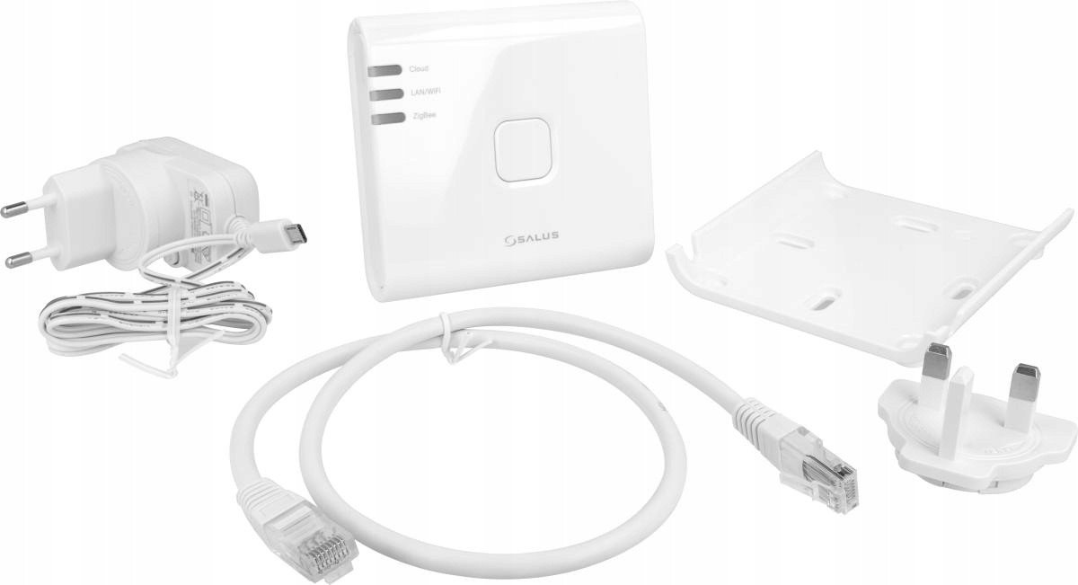 Gateway smart home Salus UG800, Zigbee deri 200 pajisje, Ethernet dhe WiFi, i bardhë
