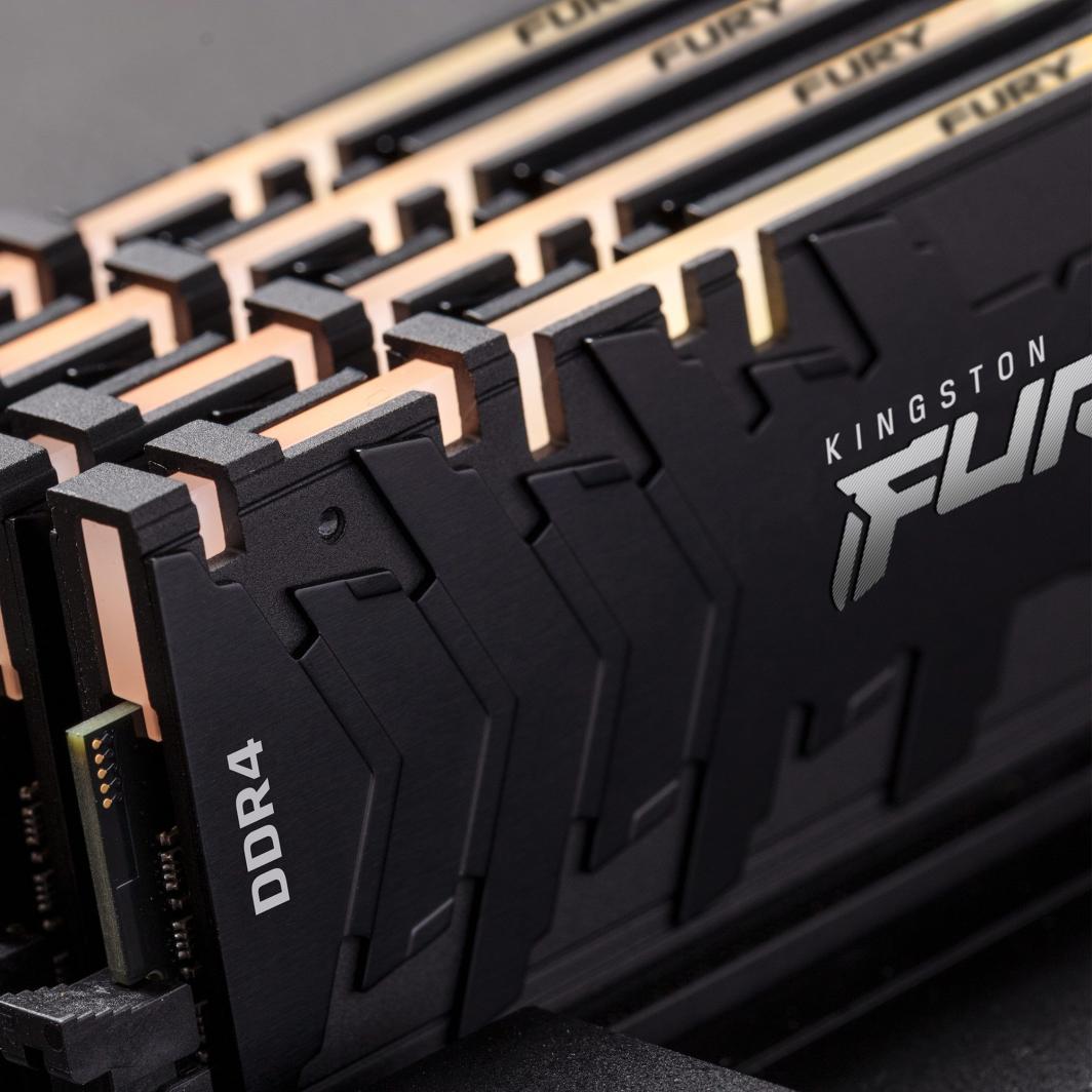 Memorie Kingston Fury Renegade RGB, DDR4, 16 GB, 4600 MHz, CL19, KF446C19RBAK2/16