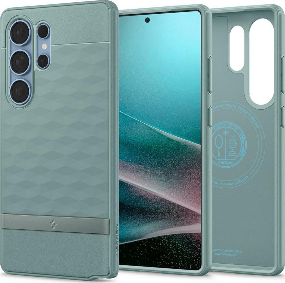 Mbulesë telefoni Spigen Parallax MagSafe, Samsung Galaxy S25 Ultra, e gjelbër Sage