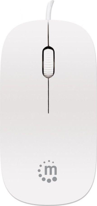 Maus Manhattan Superslim, me kabllo, USB, i bardhë