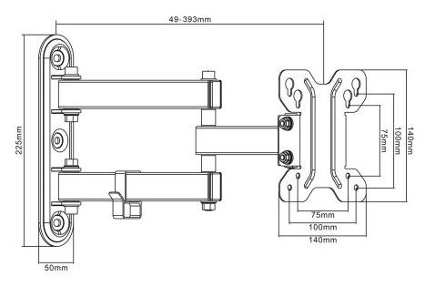 Krah montimi për monitor Maclean MC-740, 13"-23", deri 30 kg, i zi