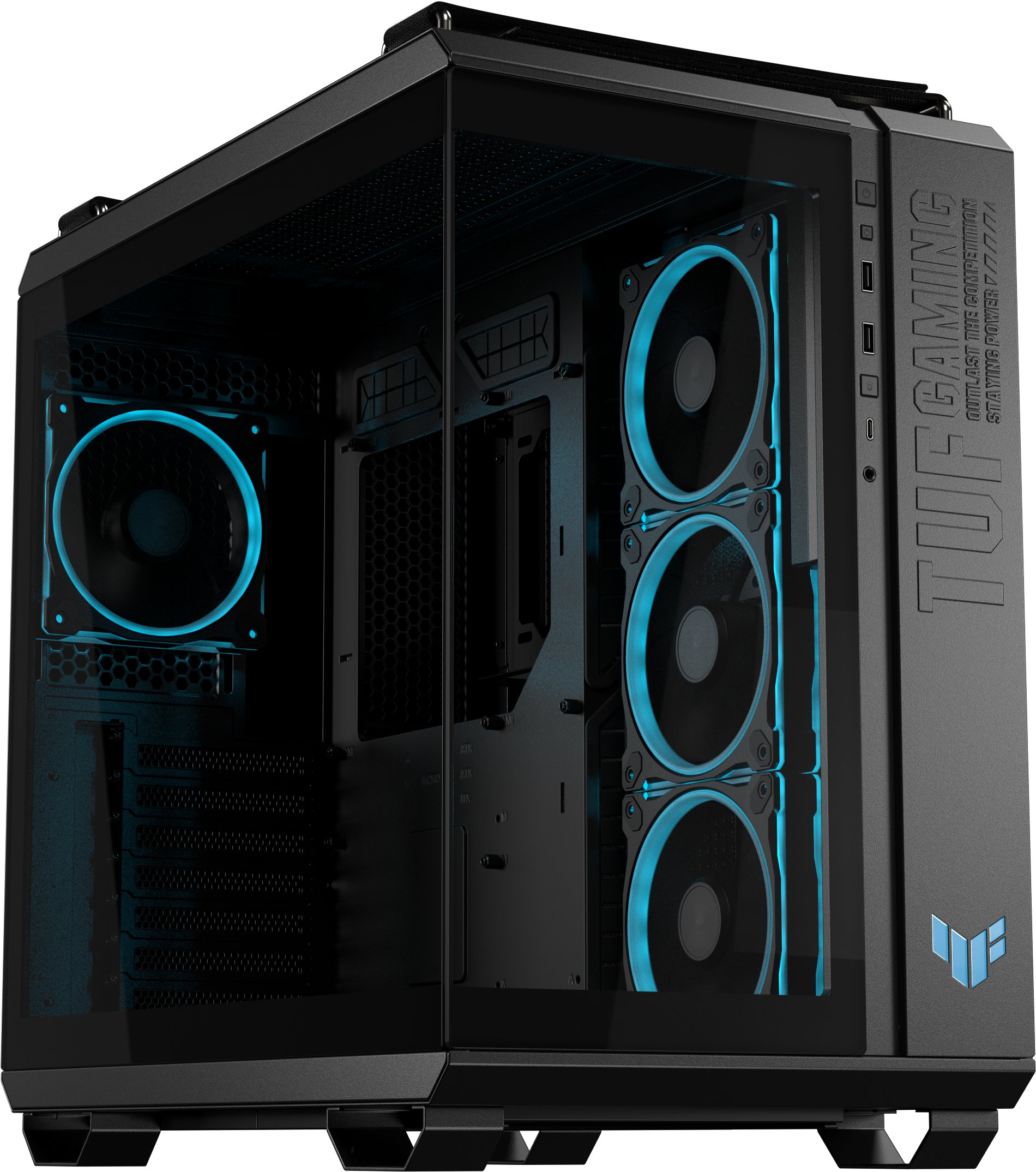 Kase PC ASUS TUF Gaming GT502 Horizon TG, ARGB, MIDI Tower, e zezë