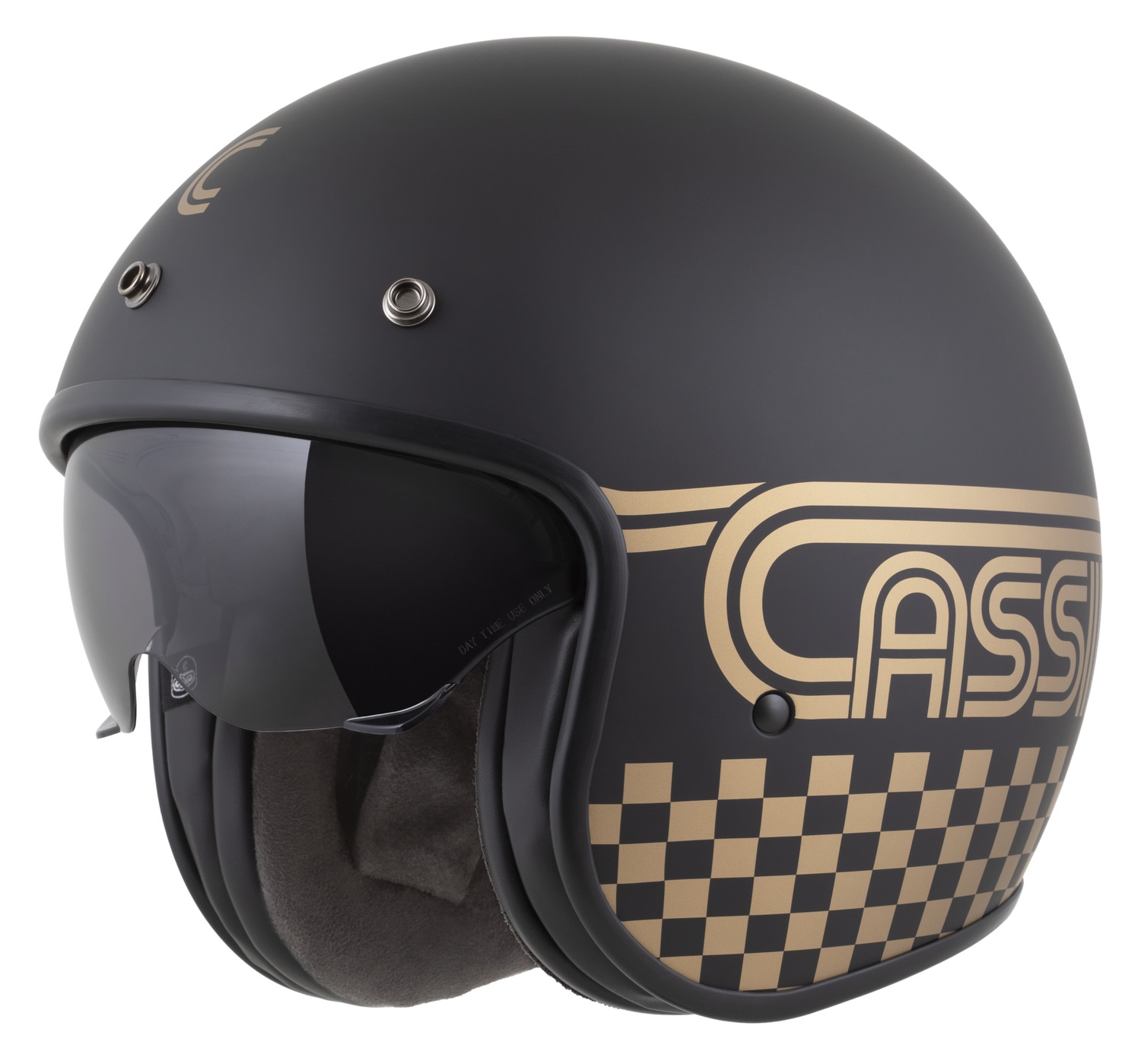 Helmë moto CASSIDA Oxygen 2.0 Rondo, e hapur, diellzë e integruar, e zezë matt ari