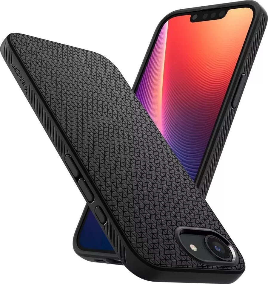 Футрола за телефон Spigen Liquid Air, за iPhone 16e, TPU, црна мат