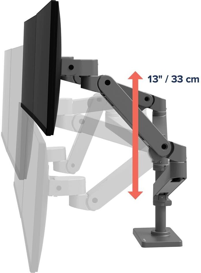 Mbajtëse monitori Ergotron LX Pro Series 45-710-293, deri 24", rregullim lartësie, argjend