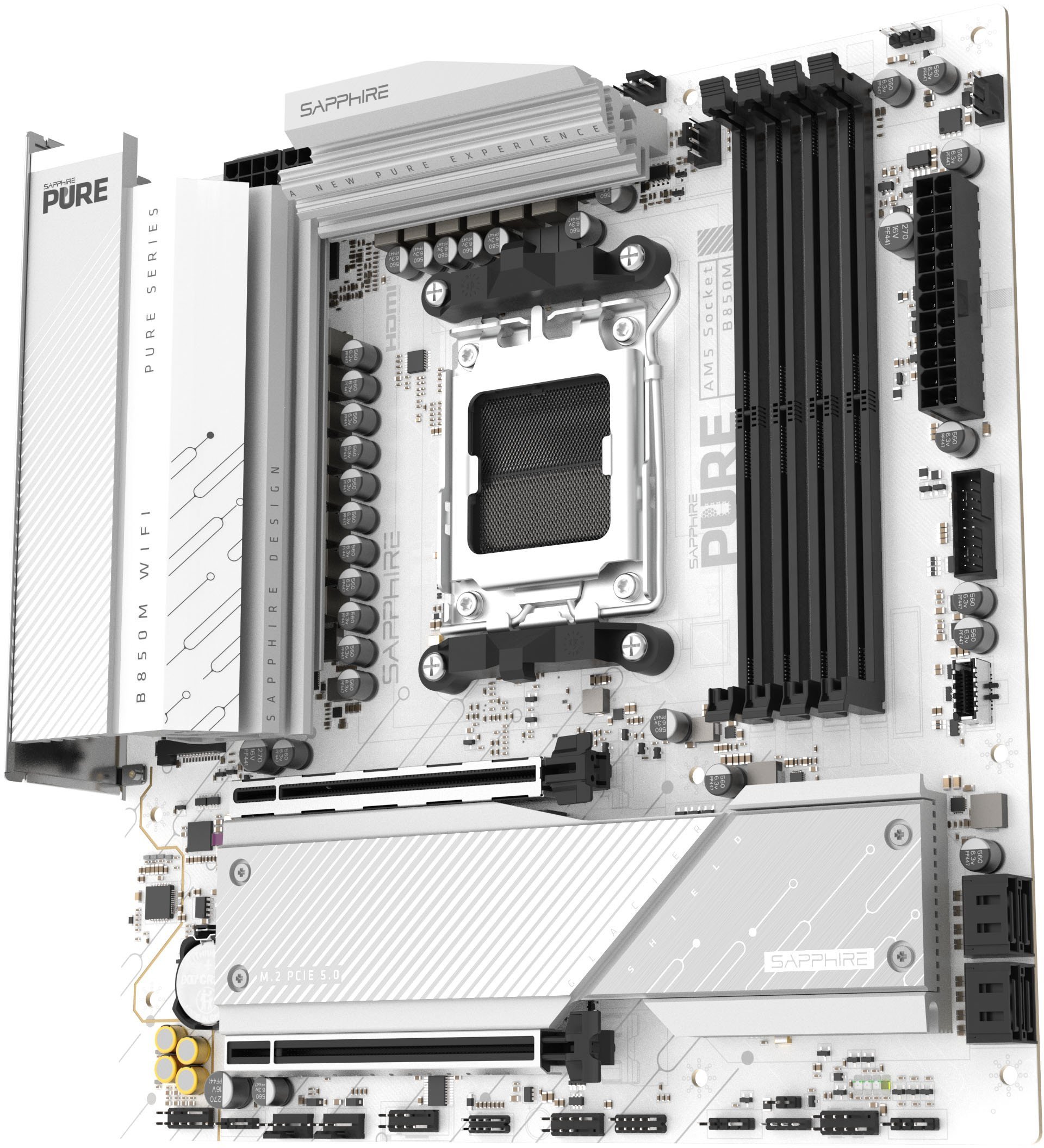 Pllakë amë Sapphire Pure B850M WiFi, socket AM5, DDR5, Micro ATX