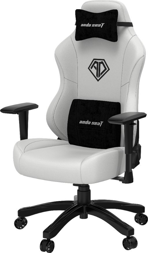 Гејминг столица AndaSeat Phantom 3 Premium, големина L, ПВЦ кожа, бела