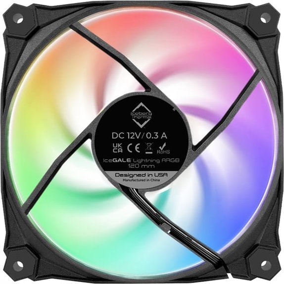 Ventilator kase Iceberg Thermal IceGALE Lightning ARGB, 120mm, set 3 copë, i zi