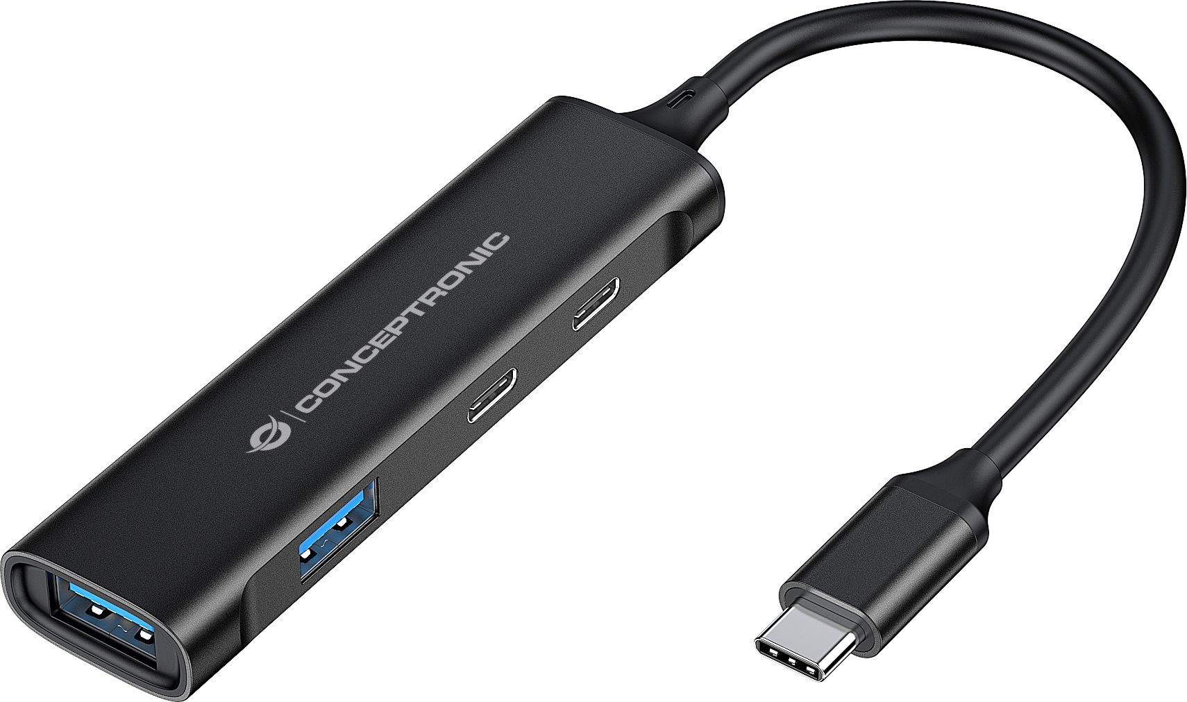 HUB USB Conceptronic HUBBIES12B, 4 porta, USB 3.0, Type C, i zi