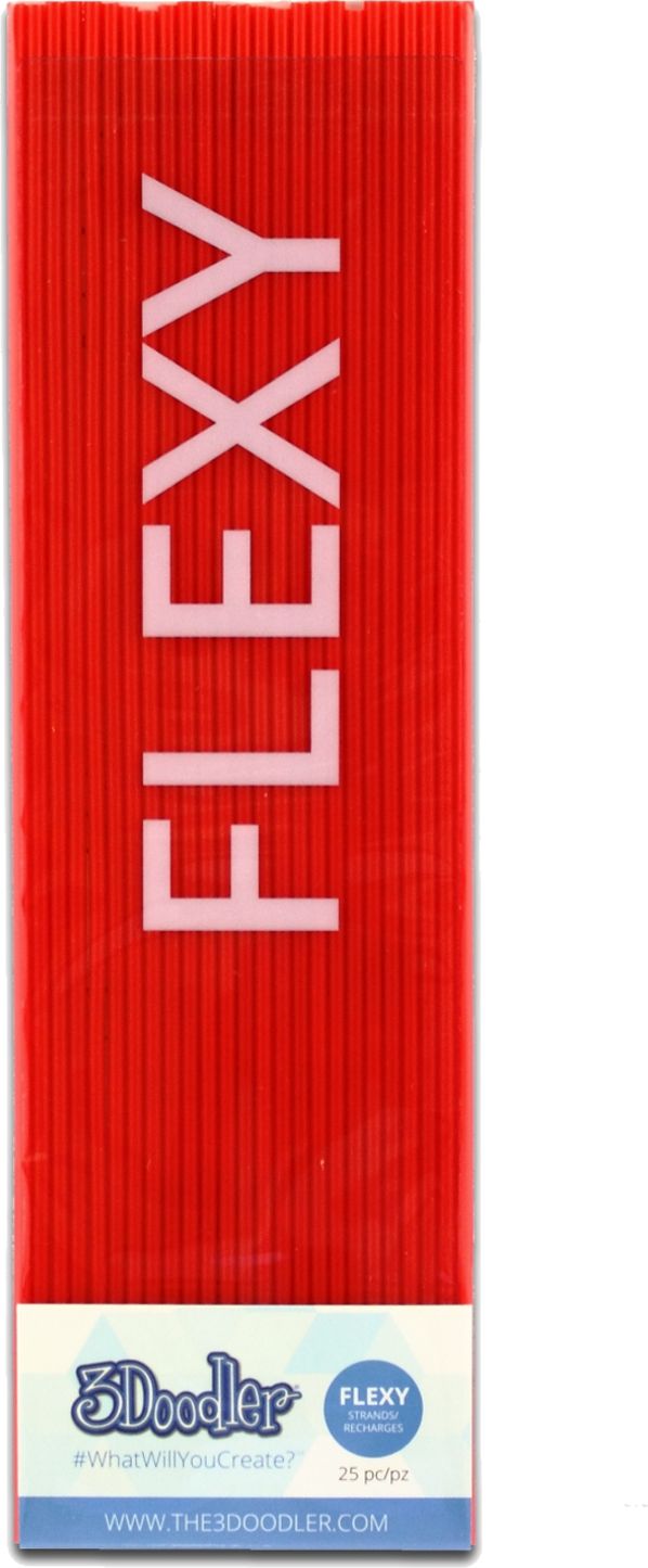 Refill plastike 3Doodler FLEXY FLX04 RED, 3 mm, 25 shufra, e kuqe