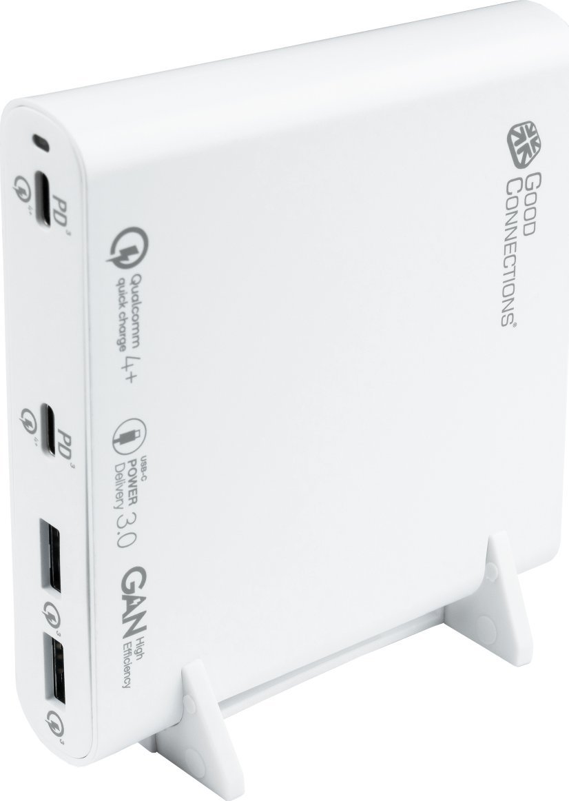 Karikues tavoline Good Connections USB Desktop 120W, 4 porta 2xUSB C 2xUSB A, QC4.0, i bardhë