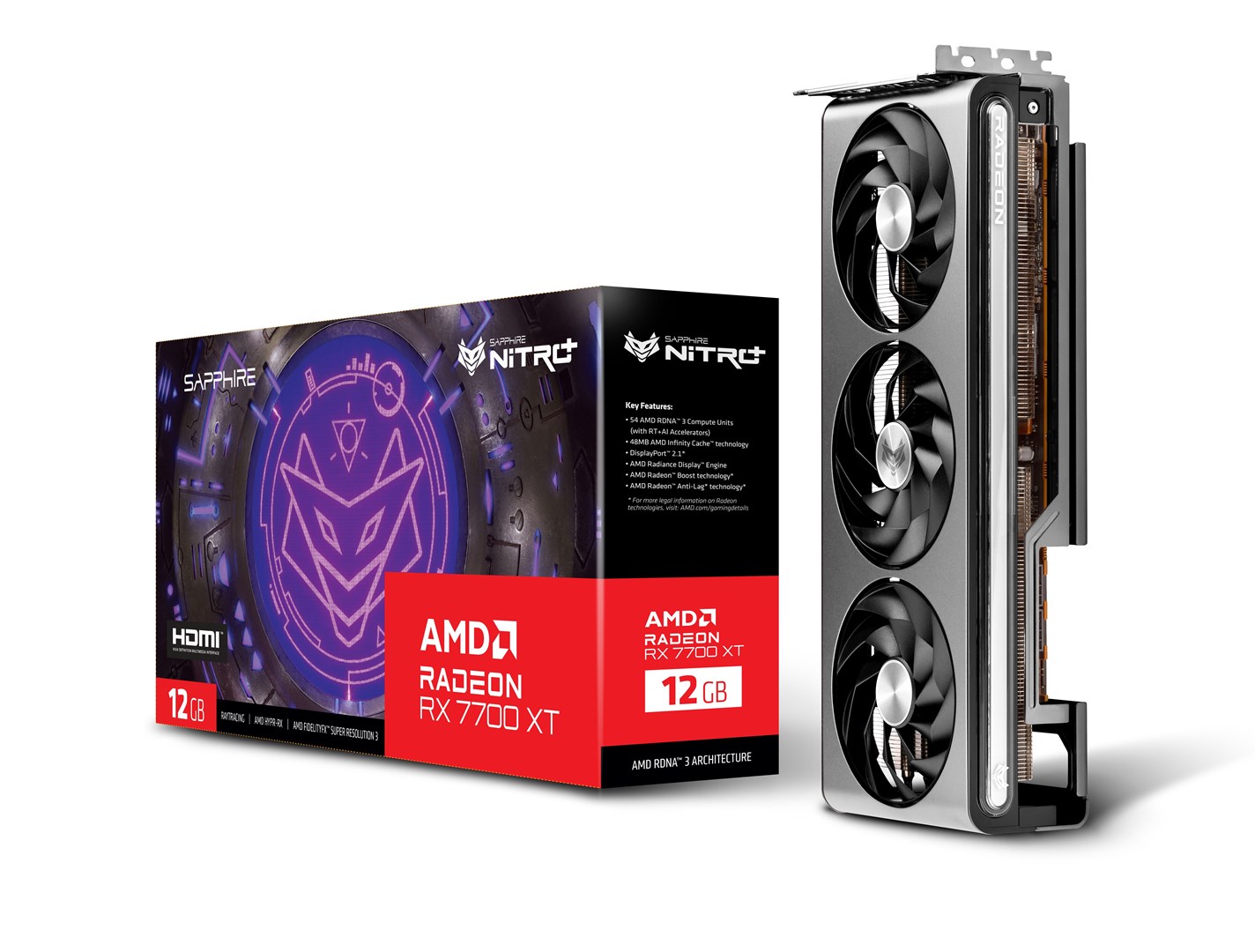 Kartë grafike Sapphire Gaming AMD Radeon RX 7700 XT, OC, 12 GB GDDR6
